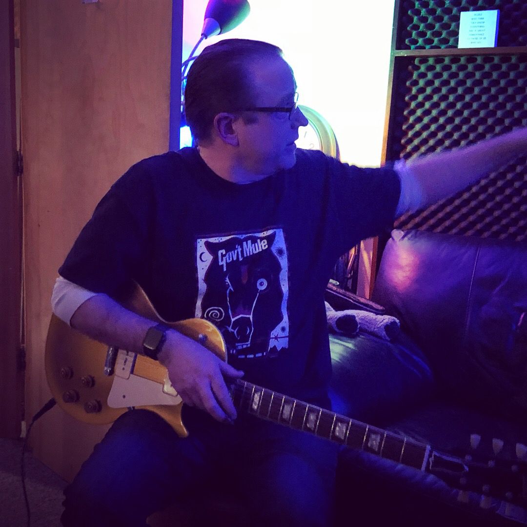 Brent Pruner recording in the studio