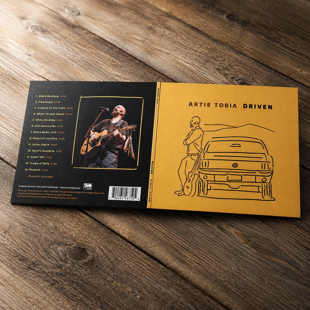 Artie Tobia — Driven CD packaging, front and back