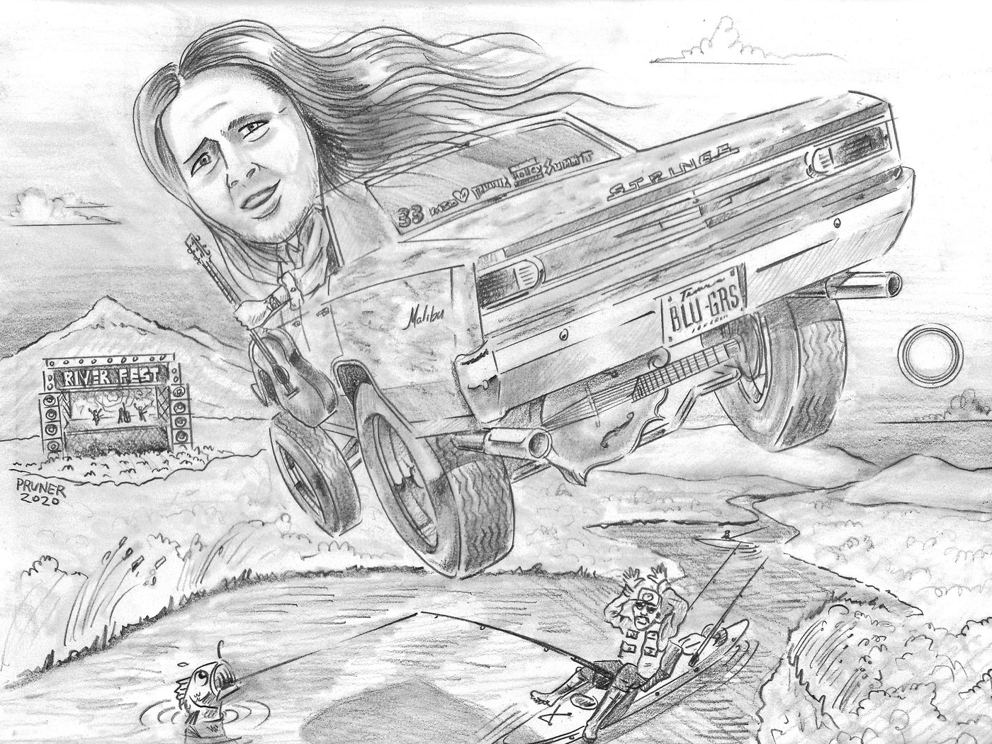 Billy Strings caricature