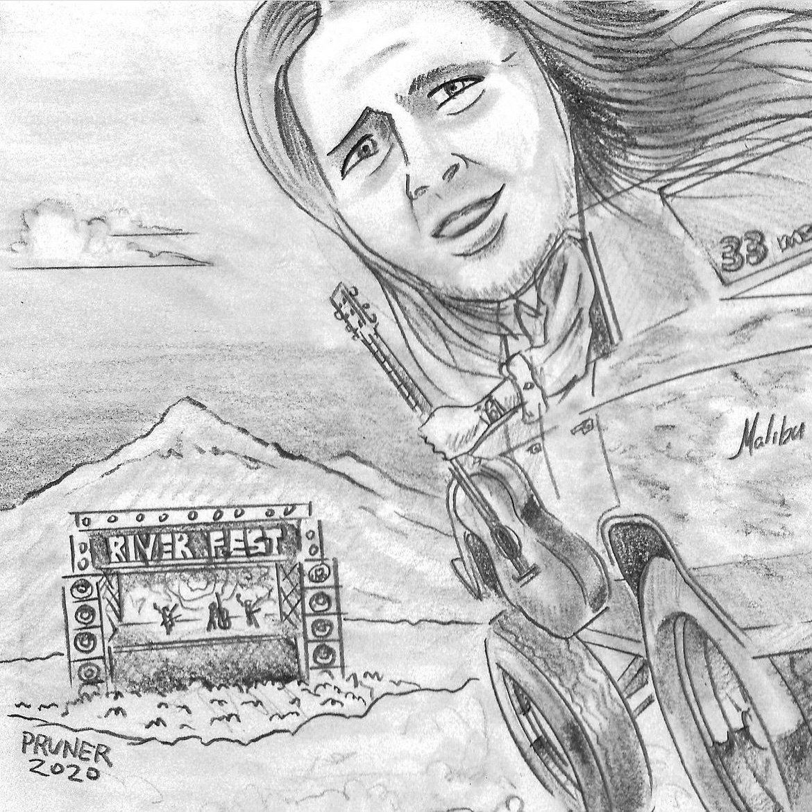 Billy Strings caricature — detail