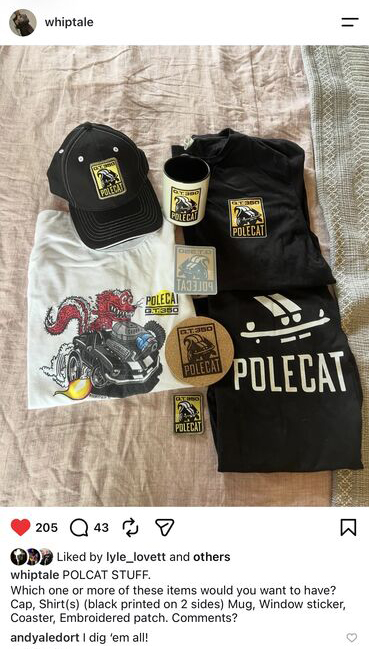 Polecat merch — Instagram post
