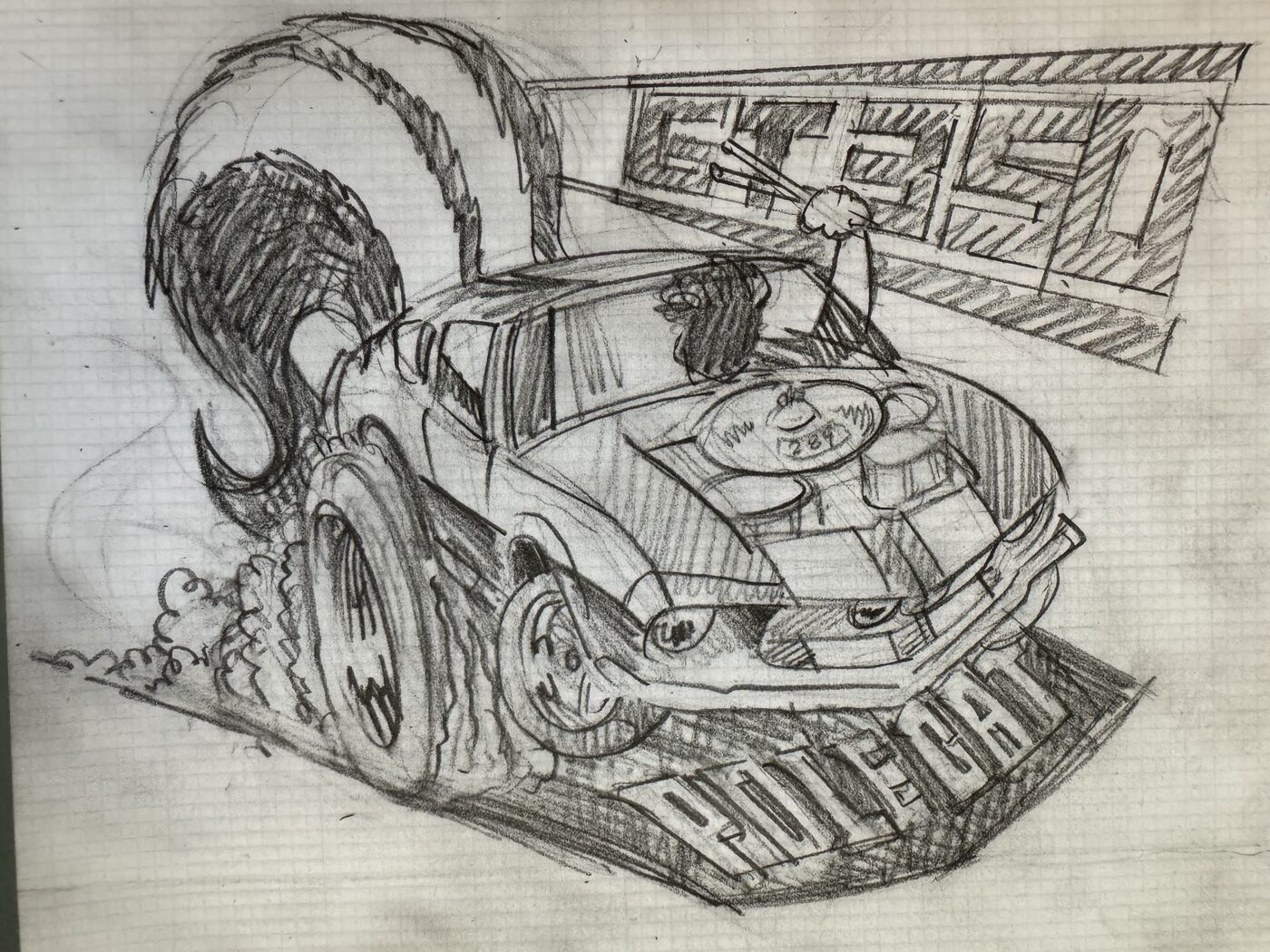 Whipper's Monster shirt — early concept sketch