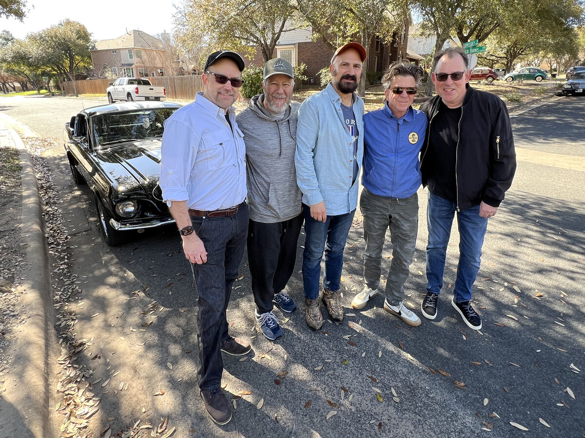 Chris Layton and the band with the G.T. 350