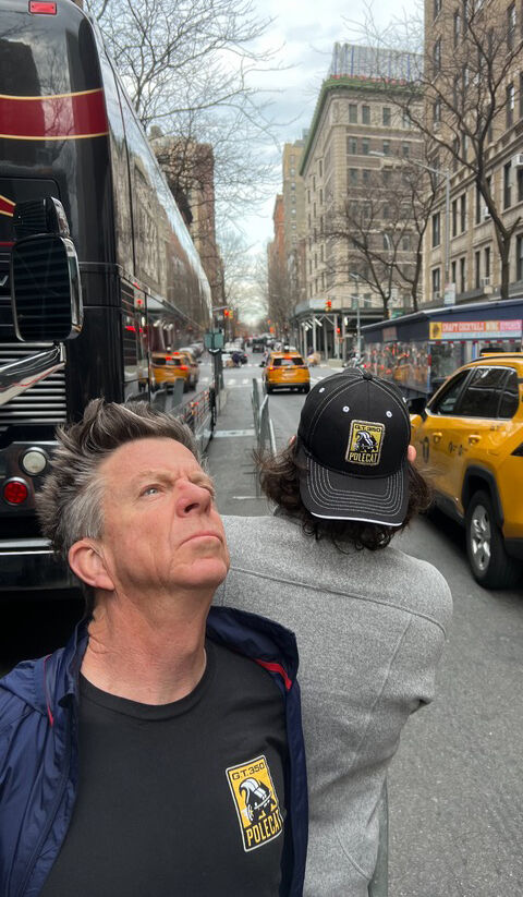 Chris Layton on the road in Polecat gear