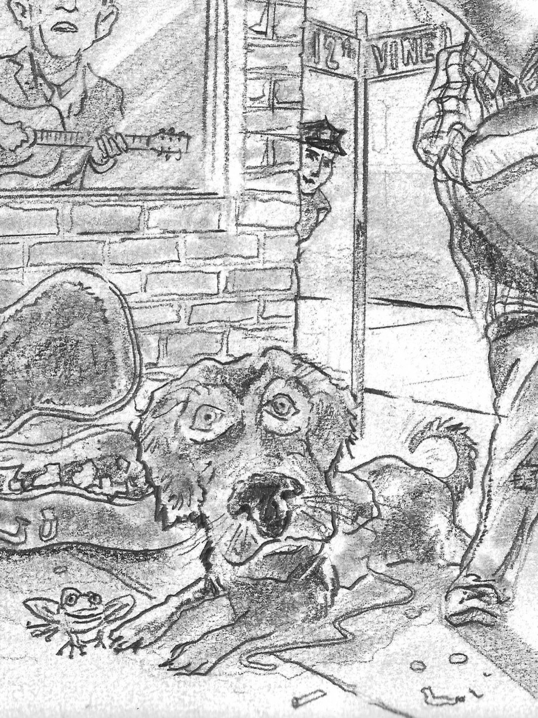 John Hiatt caricature — detail