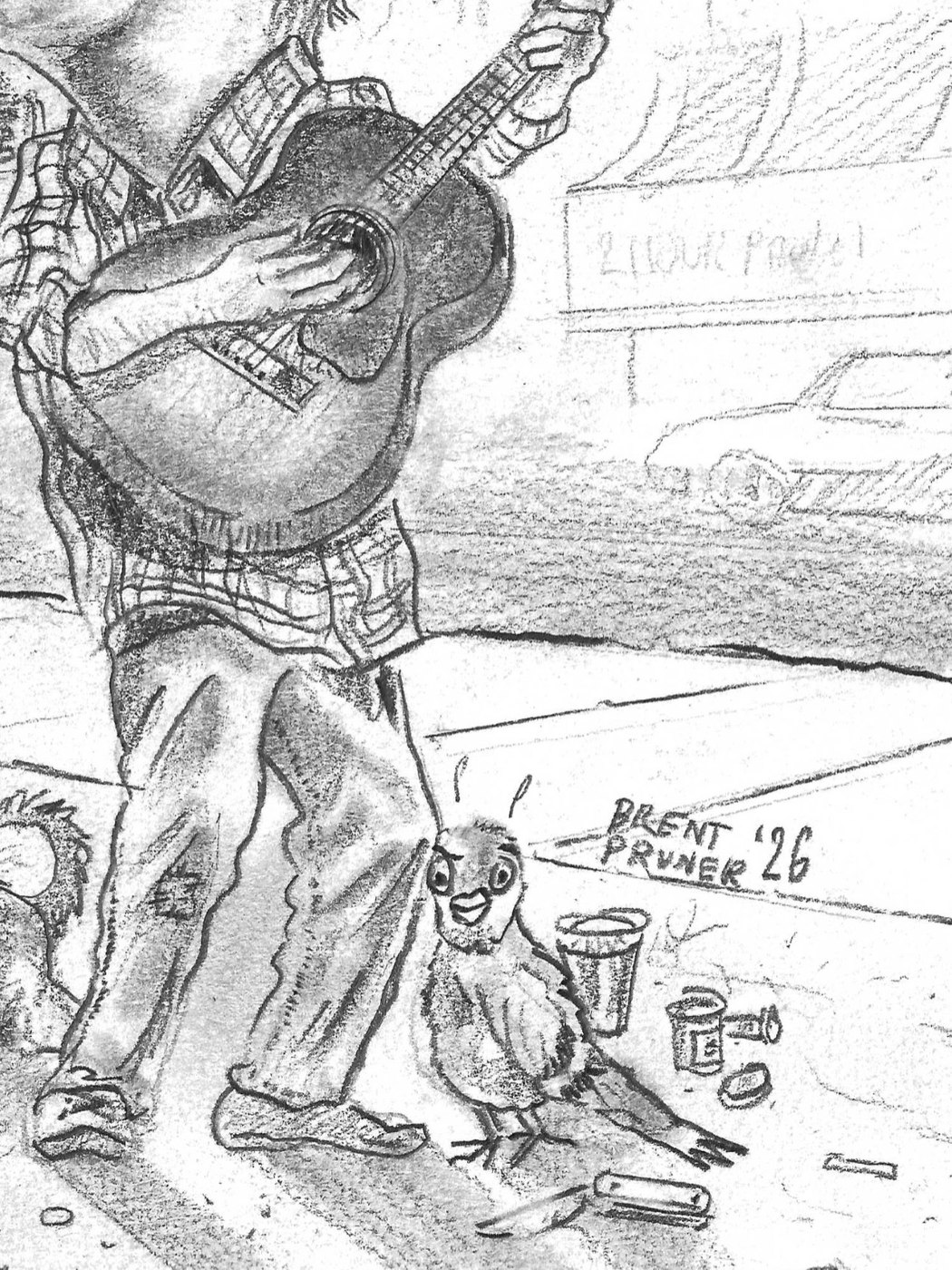 John Hiatt caricature — detail
