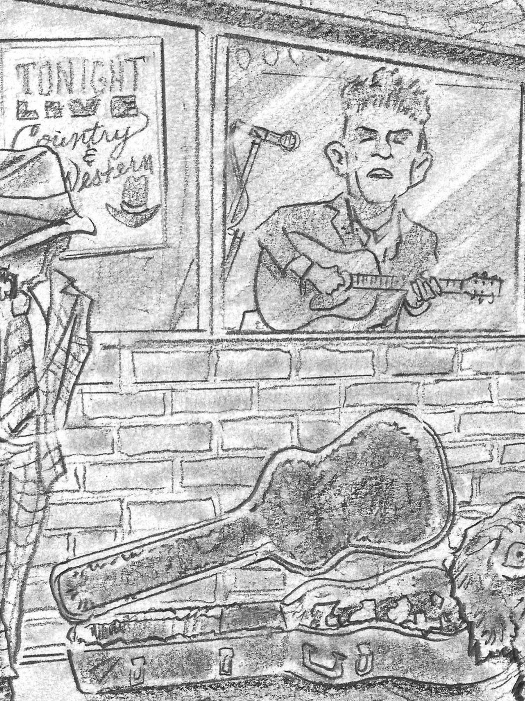 John Hiatt caricature — detail