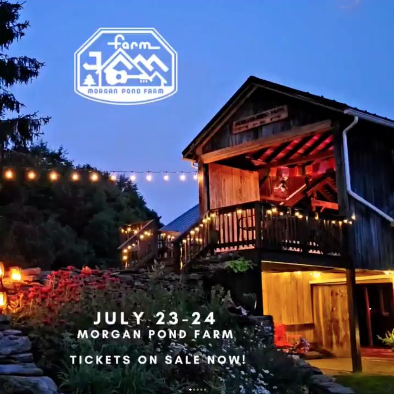 Farm Jam event promo graphic — July 23–24, Morgan Pond Farm