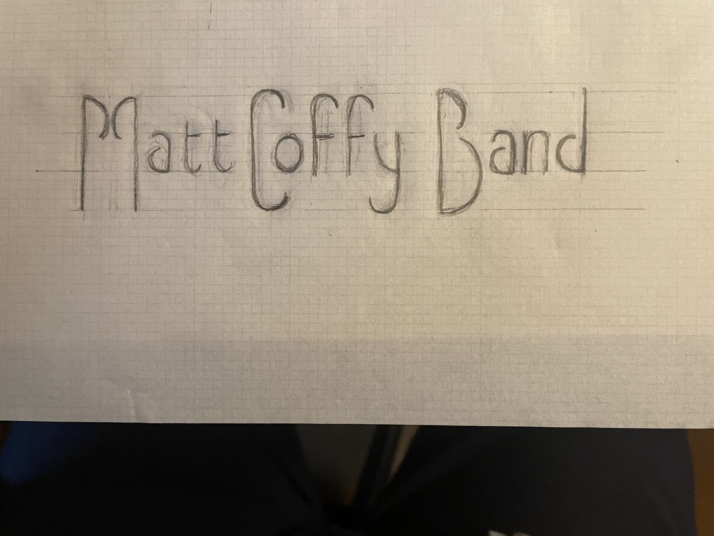 Matt Coffy Band — wordmark sketch, baseline study