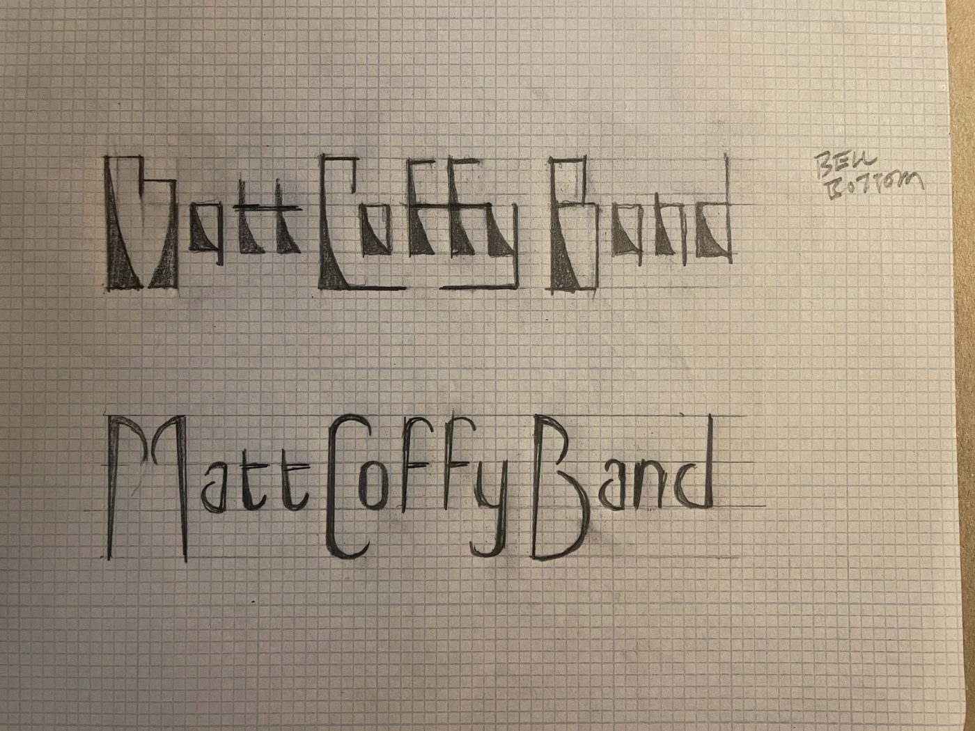 Matt Coffy Band — bell bottom letterform study