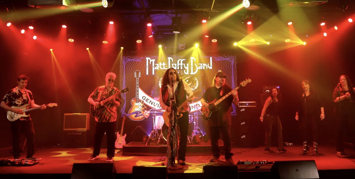 Matt Coffy Band — logo backdrop on stage